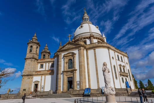 Braga, Portugal - November 1, 2022: Sanctuary of Our Lady of Sameiro is a Marian sanctuary located in Braga, Portugal.