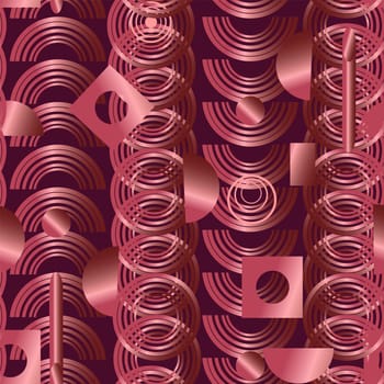 seamless pattern with red geometric shapes made with gradient without background