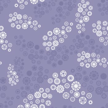 seamless pattern without background white snowflakes of various shapes similar to gears