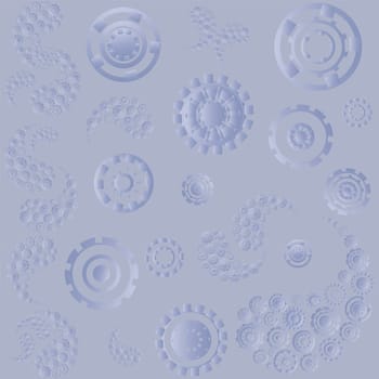 seamless pattern without background white snowflakes of various shapes similar to gears