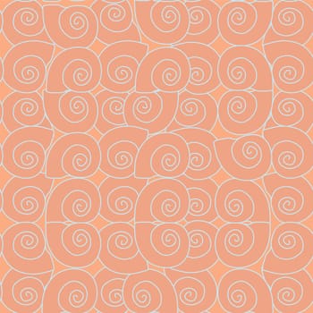 solid orange shells seamless pattern without background