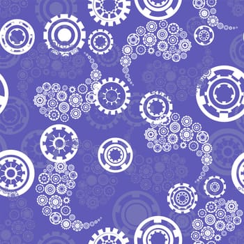 seamless pattern without background white snowflakes of various shapes similar to gears