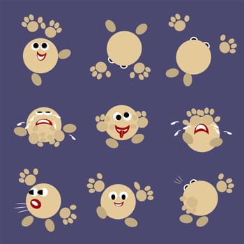a set of little men in various positions with hands and feet expressing emotions
