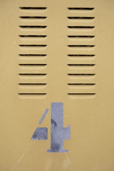 Detail of even number of information on a wall, address