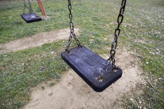 Detail of children's game in a park for children, fun