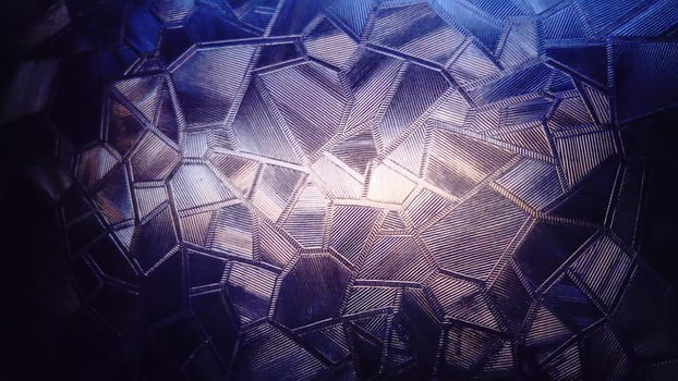 Light through the glass. Corrugated glass refracts the rays of the early morning sun. Self-adhesive film in the window to give privacy to the room. Winter frosty patterns on glass.