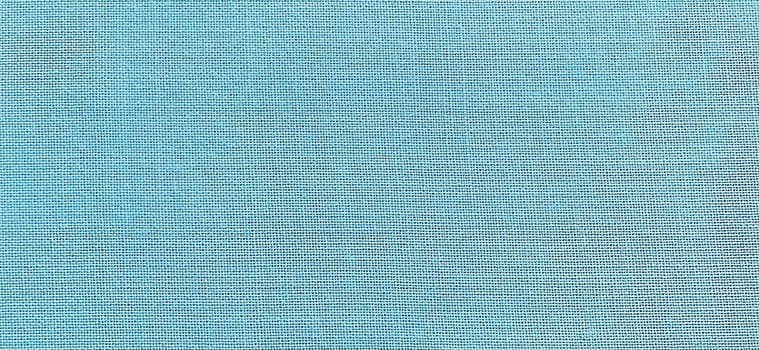 blue-green background of intertwined threads and rows. Banner. Fabric texture with uneven surface.