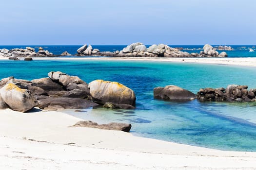 Rocky beach in the coast of Kerlouan, Bretagne, France