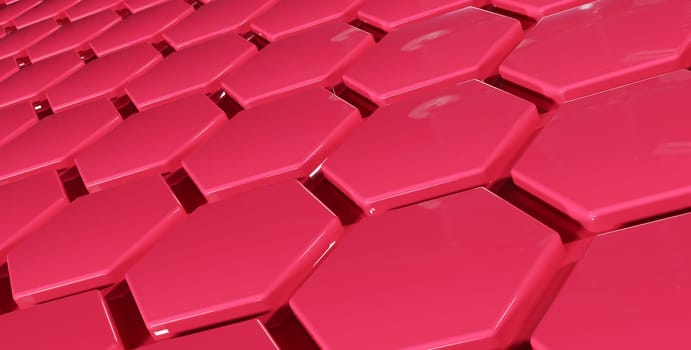 Abstract modern magenta hexagon background, 3d rendering