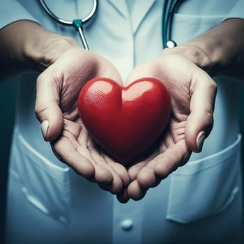 A representation of the integration of technology in medical care, showing the compassionate side of technology. The painting captures the delicate balance between modern advancements and traditional care. The image is generated with the use of an AI.