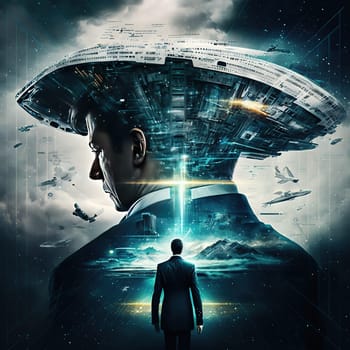 This captivating image captures the essence of AI's vision for the future. A surreal blend of technology and imagination, it depicts a world where machines and humans coexist in harmony. The image is generated with the use of an AI.