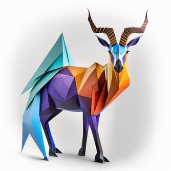 This breathtaking artwork features a majestic centaur set against a canvas of vibrant colors. The intricate details of the centaur's form are highlighted as they stand amidst the kaleidoscope of colors in the night sky. The image is generated with the use of an AI.