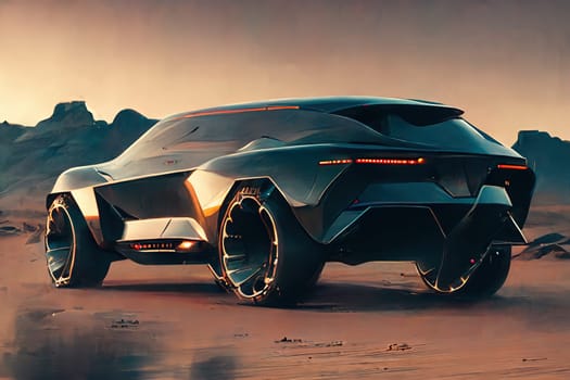 A vivid and intricate depiction of a cutting-edge machine designed for the red planet. The sleek design and advanced technology are showcased in this imaginative piece. The image is generated with the use of an AI.