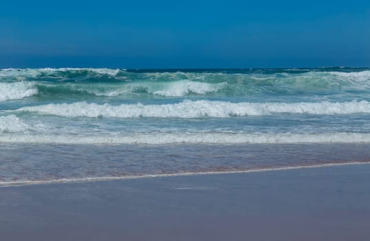 Beautiful empty beach in Algarve west coast, Portugal