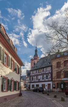 Houses in the historic old town of Eltville am Rhein in the Rhine Valley, Hesse, Germany