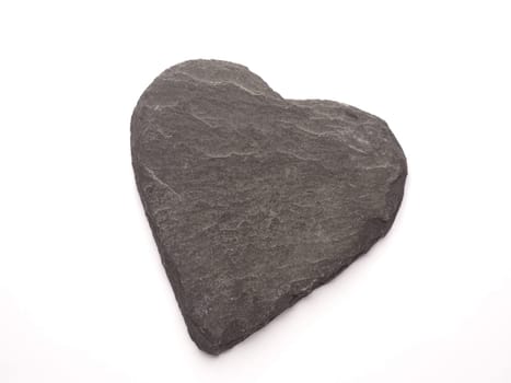 Dark slate heart shape, love symbol, close up studio shot, Valentines Day or wedding object