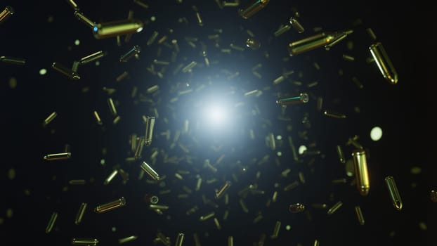 3D illustration Background for advertising and wallpaper in weapon and war scene. 3D rendering in decorative concept.