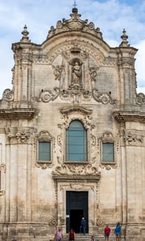 Matera, Italy - September 15, 2019: Church of Saint Francis of Assisi in Matera. Italy