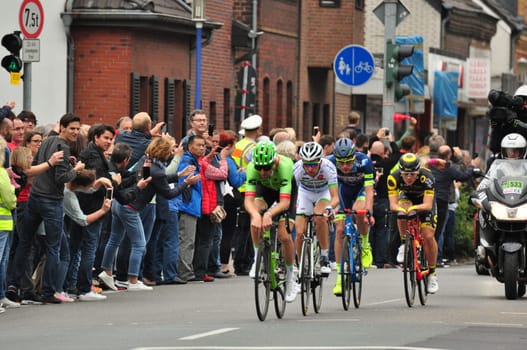 Road cyclists at the Tour de France 2017 in Meerbusch, Germany.