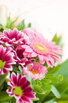Colorful summer flowers in the bouquet in detail