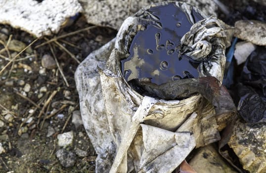 Detail of pollution and dirt, destruction of the environment