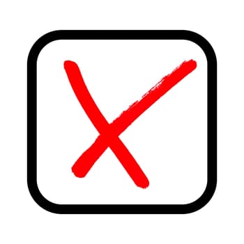 Red x in checkbox - Painted voting icon