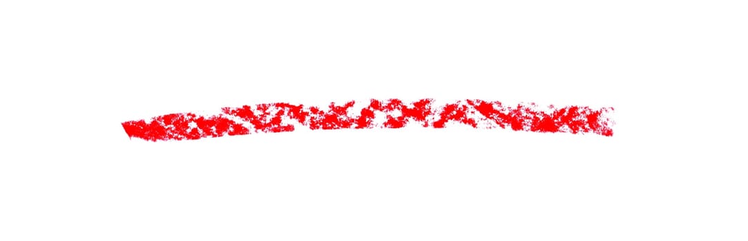 Red chalk stripe on white background