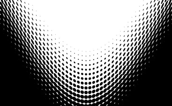 Perspective abstract background with curvy black dots