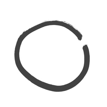 Hand drawn black isolated circle on white background