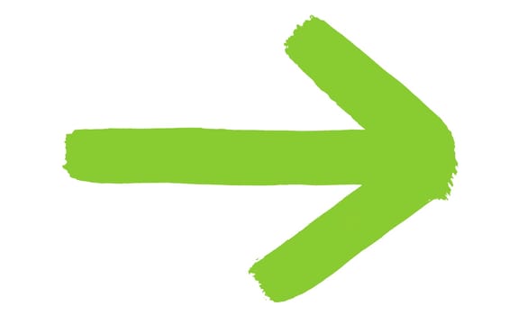 Green arrow made with paintbrush