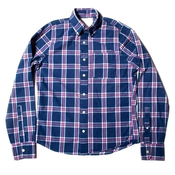 Button down long sleeve mens shirt on white background