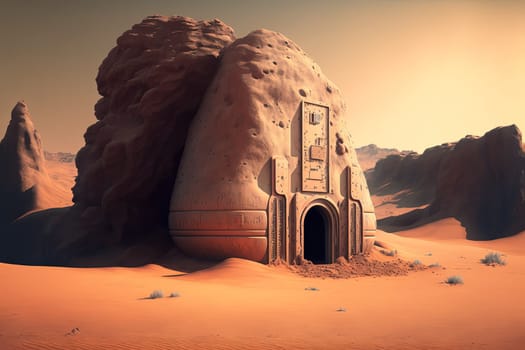 Ancient base on Mars created with Generative AI technology.