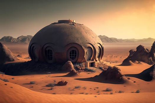 Ancient base on Mars created with Generative AI technology.