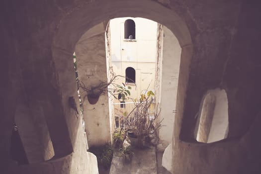 Ancient palace abandoned in the island of Procida in Italy