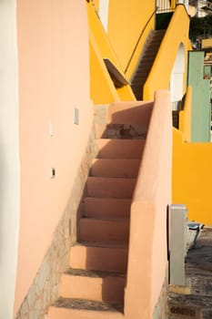 Abstract building shapes in Procida Island.