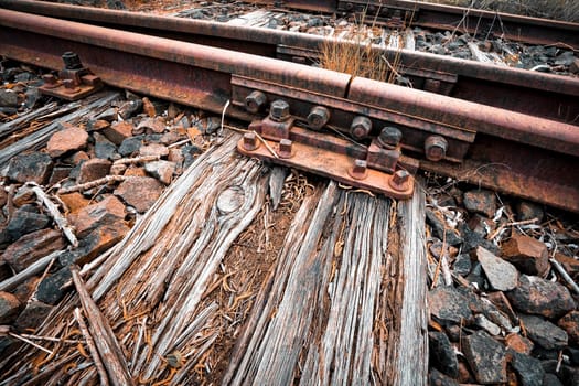 Former train line of the Darßbahn in Bresewitz, just before the Meiningen Bridge to the Fischland-Darß peninsula, Mecklenburg-West Pomerania, Germany