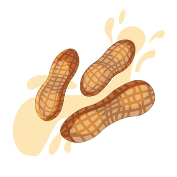 Peanut nuts in shell.Peanut butter logo