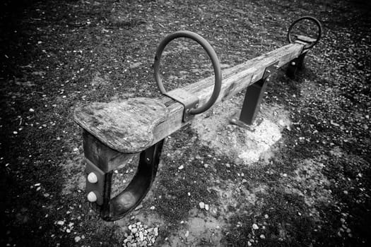 Detail of play in a playground in nature, play and fun for children