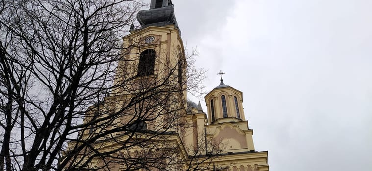 Sarajevo, Bosnia and Herzegovina, March 8, 2020, central streets of Sarajevo. Islamic landmarks and tourist sites. Tourist attractions of Sarajevo. Tourist business, travel and excursions. Balkans.