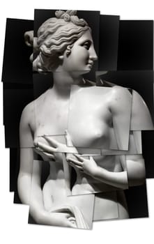 Creative picture of Venus statue - classical Greek statue of young beautiful woman