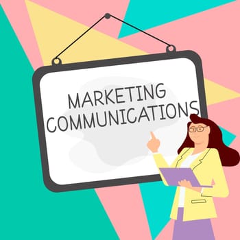 Text caption presenting Marketing Communications, Internet Concept linked all forms or communication