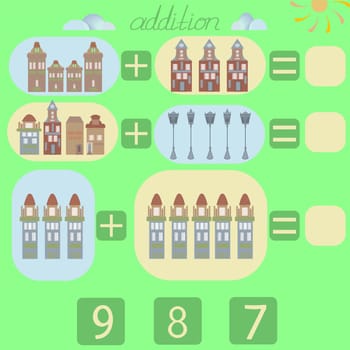 count the houses and lanterns in the picture and put the correct number in the rebus for a period of 5 to 7 years