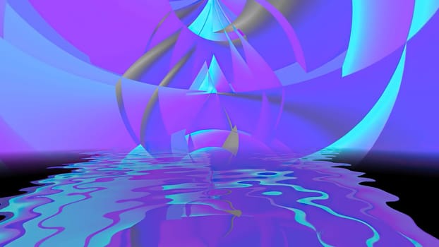 Abstract  background with geometric shapes reflecting in water,Abstract  background with geometric shapes reflecting in water