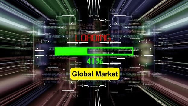 Global market loading progress bar on the screen,Global market loading progress bar on the screen