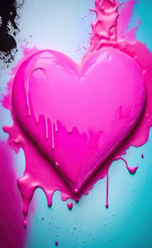 Colorful heart with paint splatters