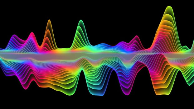 A mesmerizing display of vibrant rainbow colors radiates against a stark black backdrop, creating an eye-catching illuminated pattern.,A mesmerizing display of vibrant rainbow colors radiates against a stark black backdrop, creating an eye-catching illuminated pattern.