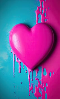 Colorful heart with paint splatters