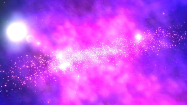Pink particles over blue background,Pink particles over blue background