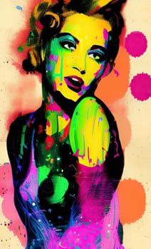Colourful modern abstract woman face. Hand drawn digital art  illustration,Colourful modern abstract woman face. Hand drawn digital art  illustration