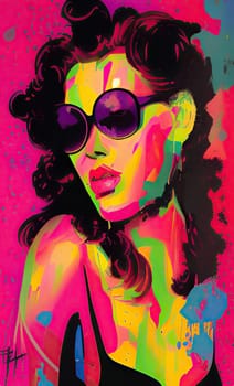 Colourful modern abstract woman face. Hand drawn digital art  illustration,Colourful modern abstract woman face. Hand drawn digital art  illustration